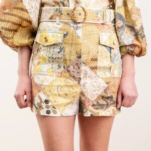 Zimmermann Vibrant High Waist Orange Yellow Shorts
